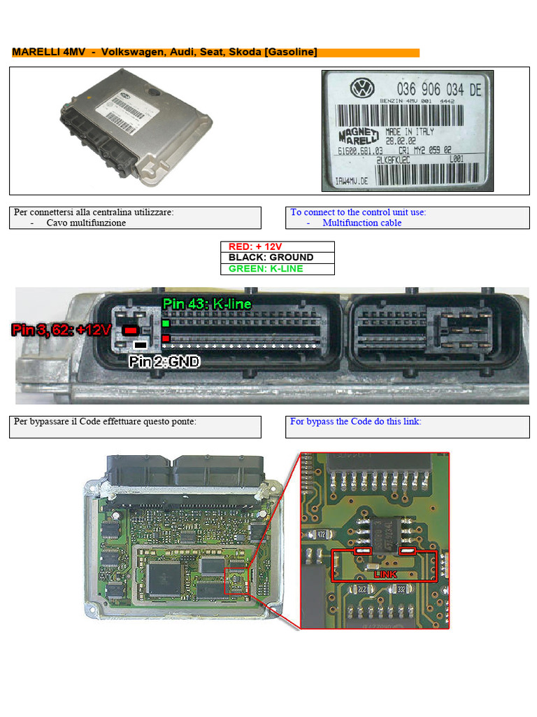 Pinout Marelli 4MV Vag | PDF