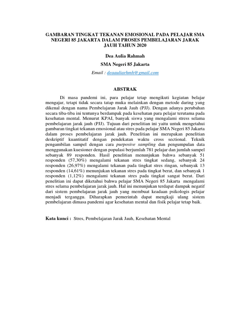 Dea Aulia Rahmah - SMAN 85 Jakarta - Kesejahteraan Sosial - Gambaran