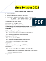 Tally Prime Syllabus 2021