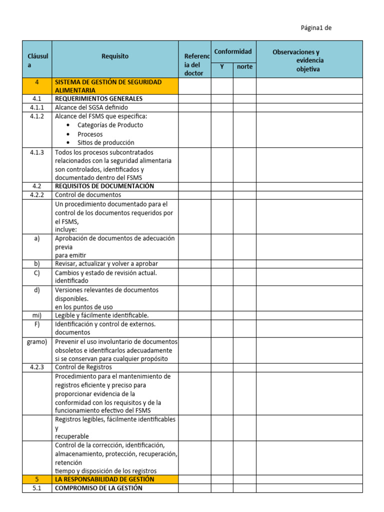 Lista de verificaci n de auditor a gfsi fssc 22000 pdf seguridad