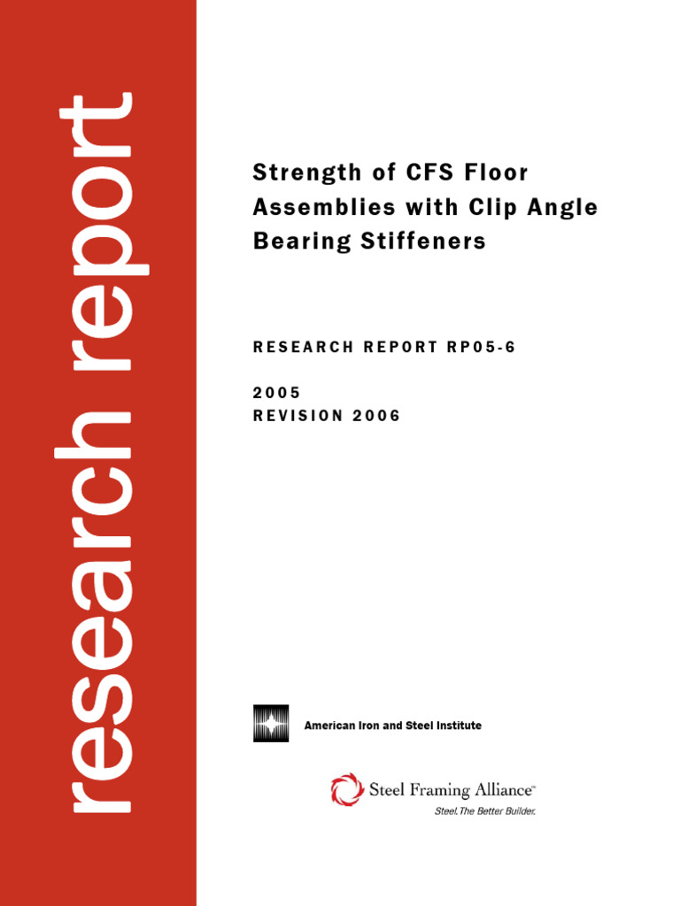 AISI RP05-6 Strength of CFS Floor Assemblies With Clip Angle Bearing ...