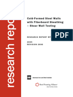 AISI RP05-3 Cold-Formed Steel Walls With Fiberboard Sheathing - Shear Wall Testing 2005-09 (Rev. 2006-06)