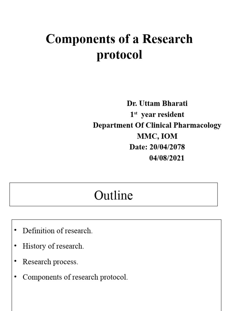 Components of a Research Protocol | PDF