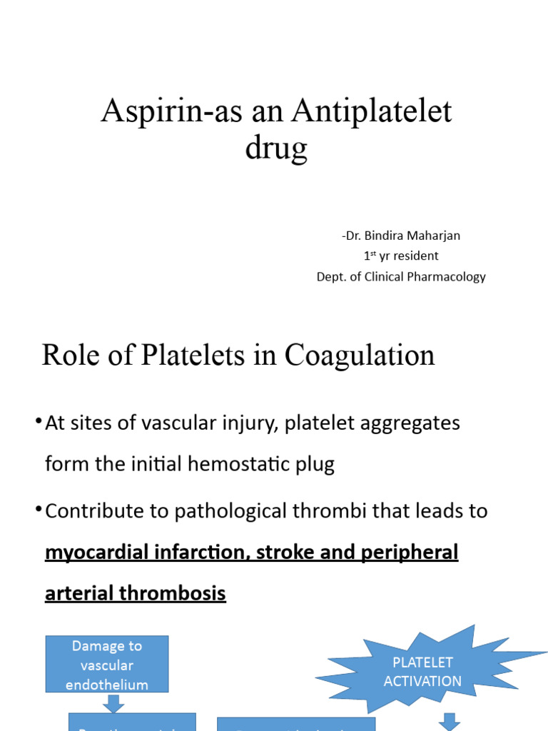 Aspirin PDF Platelet Aspirin