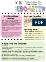 Kindergarten Newsletter 10-13-23