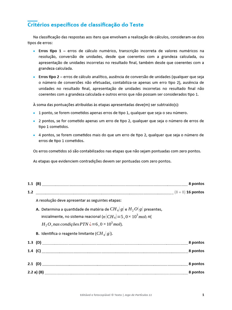Classificação de Erros no Teste CC | PDF | Ph | Equilíbrio químico