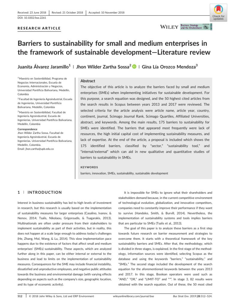 barriers to Sustainability | PDF | Innovation | Sustainability