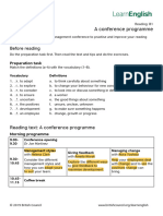 LearnEnglish Reading B1 A Conference Programme