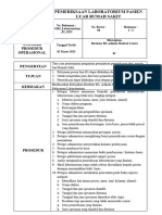 Pemeriksaan Laboratorium Pasien Luar Rumah Sakit: Standar Prosedur Operasional