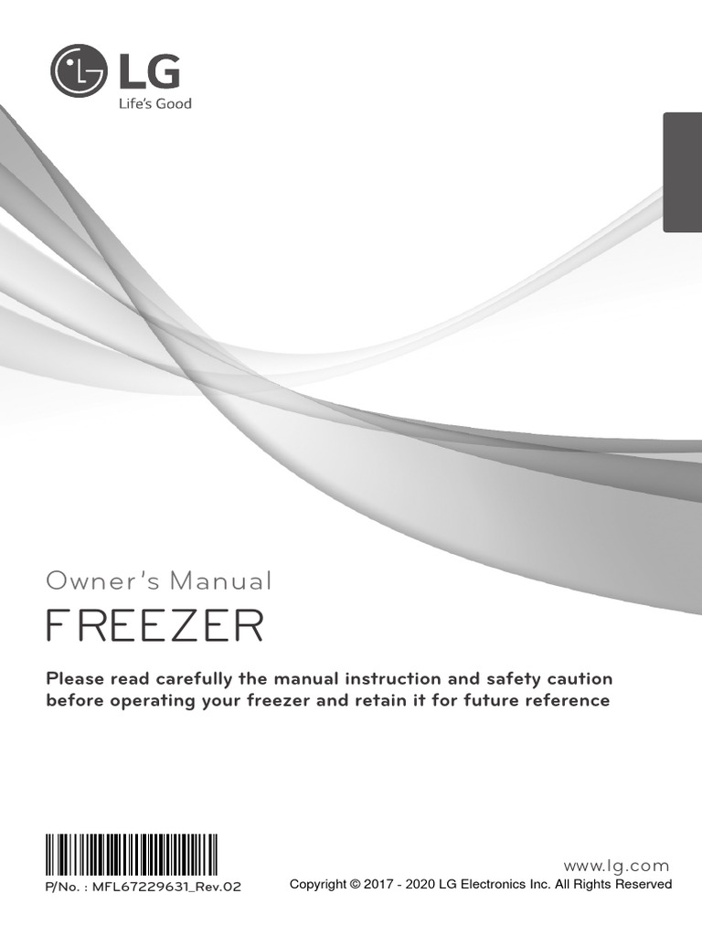 LG Freezer Manual | PDF | Refrigerator | Ac Power Plugs And Sockets