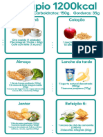 Cardápio 1200 Kcal