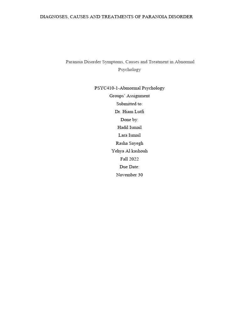 Natural Approaches to Paranoia Treatment | PDF | Paranoia | Mental Disorder