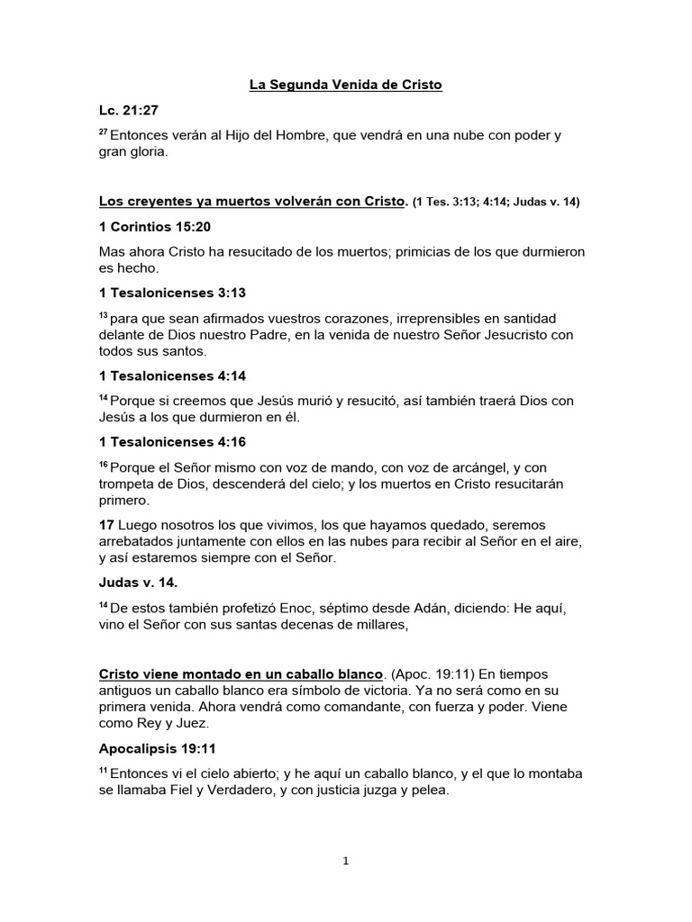 La Segunda Venida de Cristo | PDF
