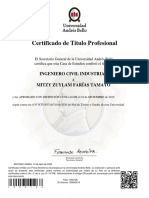 Certificado de Título. Ingeniero