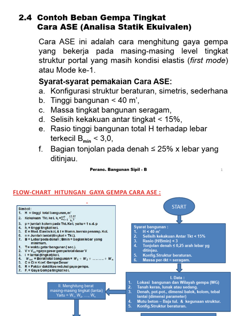 2.4 CONTOH BEBAN GEMPA CARA ASE, 19 Hal | PDF | Teknologi & Rekayasa