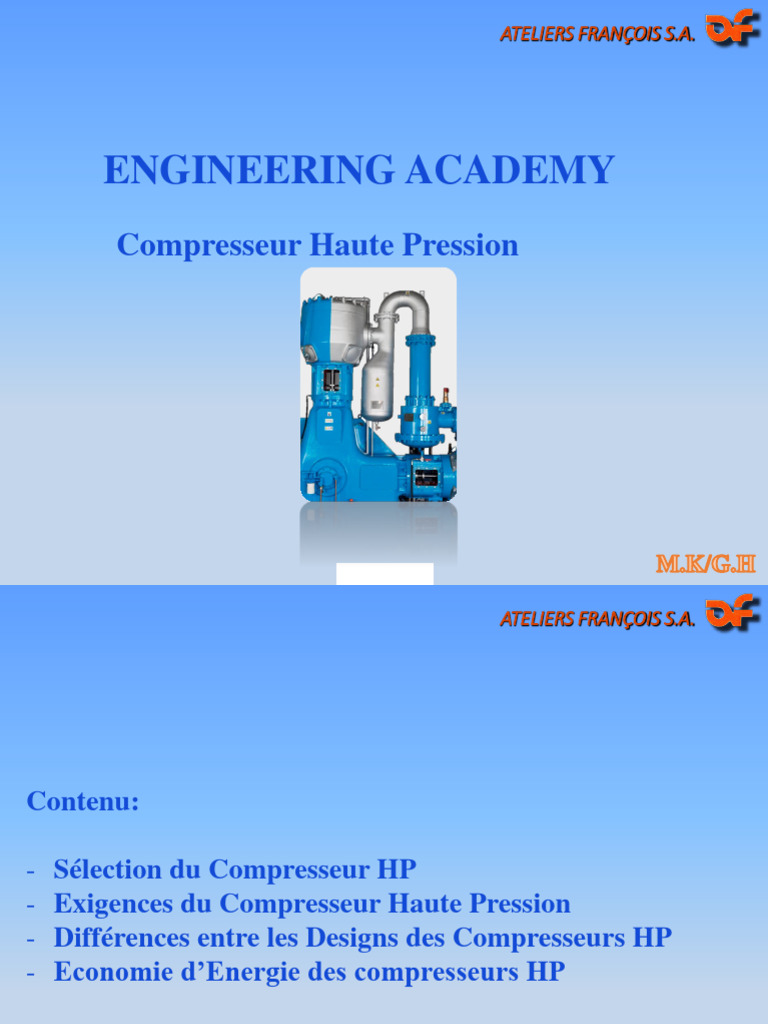 Compresseurs Haute Pression : Sélection et Design | PDF | Grandeur ...