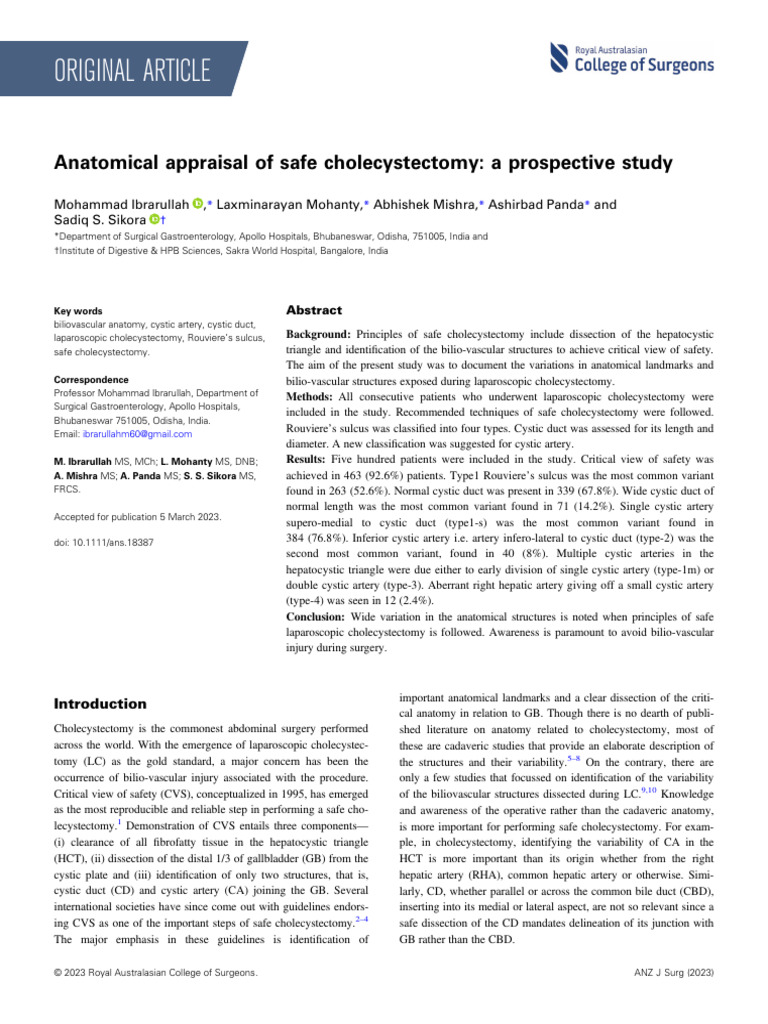 Safe Cholecystectomy Anatomy Guide | PDF | Clinical Medicine | Abdomen