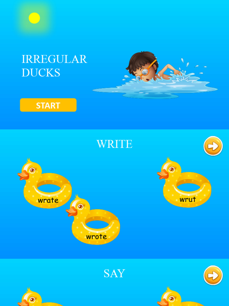 Ducks Irregular Verbs PDF