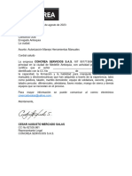 Carta Certificacion Manejo Herramientas