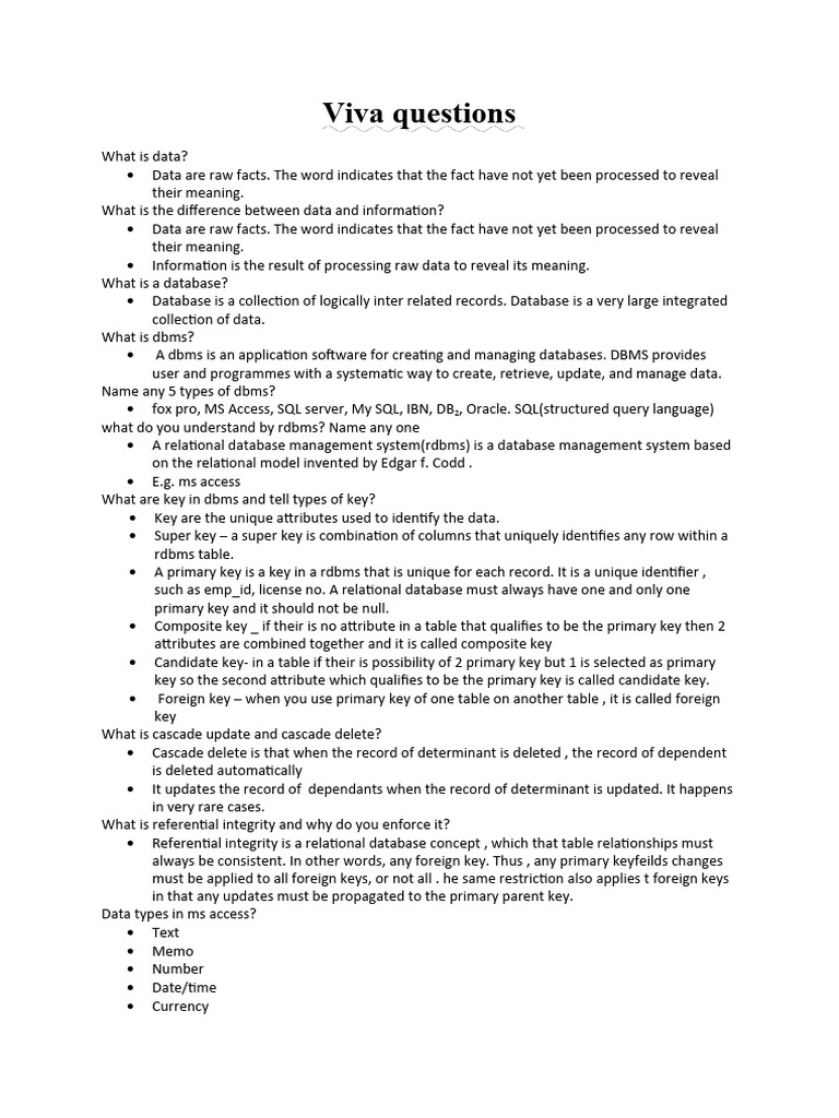 Viva Questions | PDF