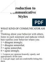 Introduction To Communicative Styles DAY 1