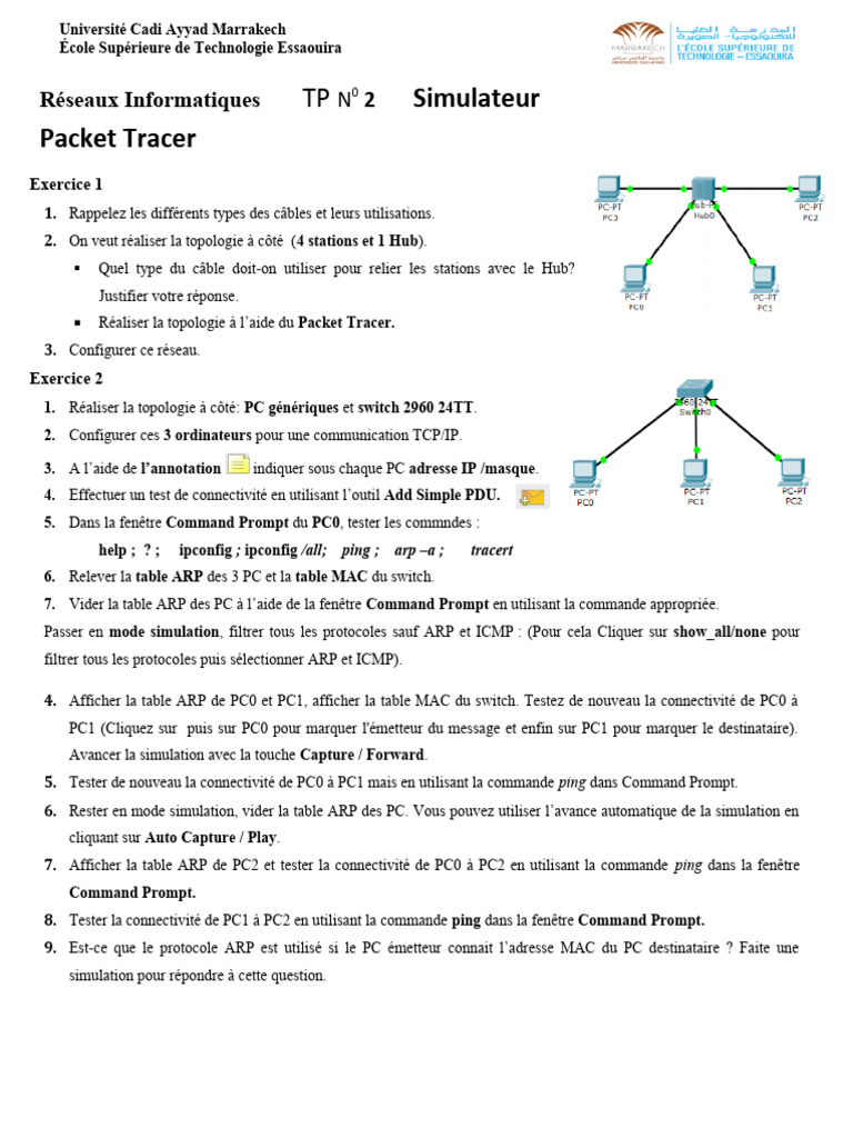 Guide d'utilisation de Cisco Packet Tracer | PDF | Ordinateurs