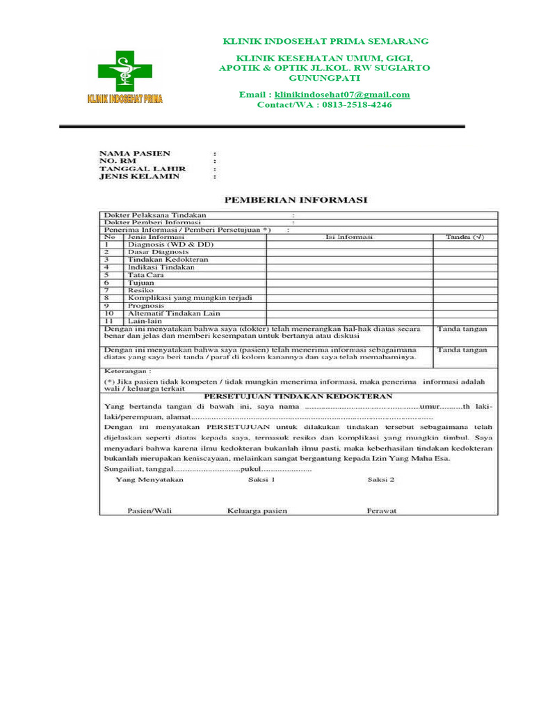 Formulir INFORMED CONSENT | PDF