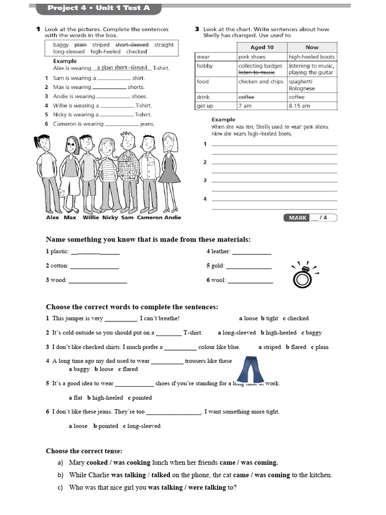 Project 4 Unit 1 Test Preparation | PDF | Fashion | Clothing