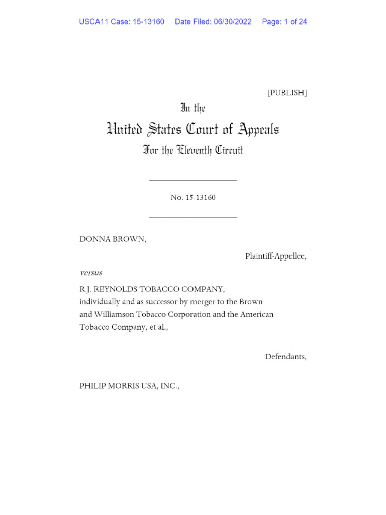 Donna Brown v. Philip Morris USA, Inc. PDF