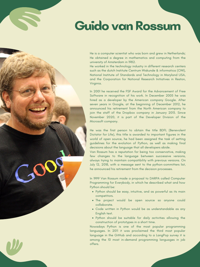 Guido Van Rossum | PDF | Computers