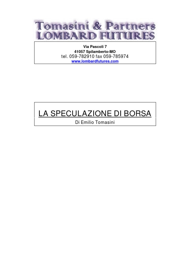Analisi Tecnica Dei Mercati Finanziari Pdf Gratis