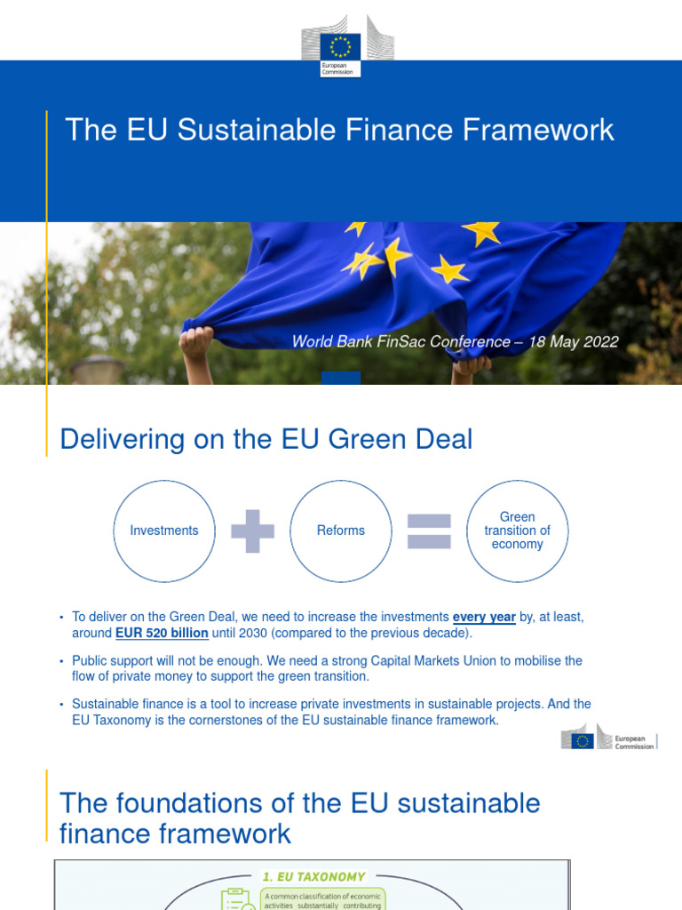 EU Sustainable Finance Framework Overview | PDF | Sustainability ...