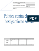 Politica Del Hostigamiento Sexual