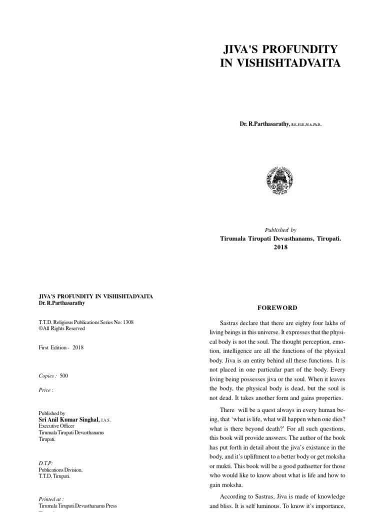 Jiva Profounded in Visistadvitha | PDF | Ātman (Hinduism) | Upanishads
