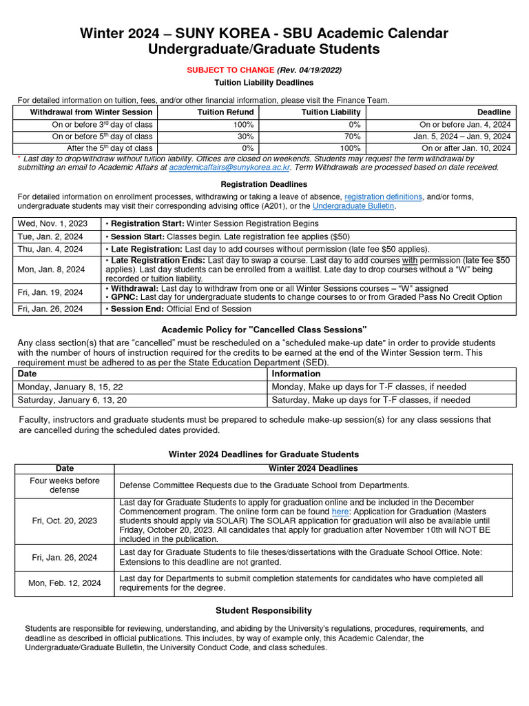 Suny Korea Sbu Winter 2024 PDF Postgraduate Education Thesis