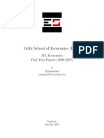 Delhi School of Economics (DSE) : MA Economics Past Year Papers (2006-2022)
