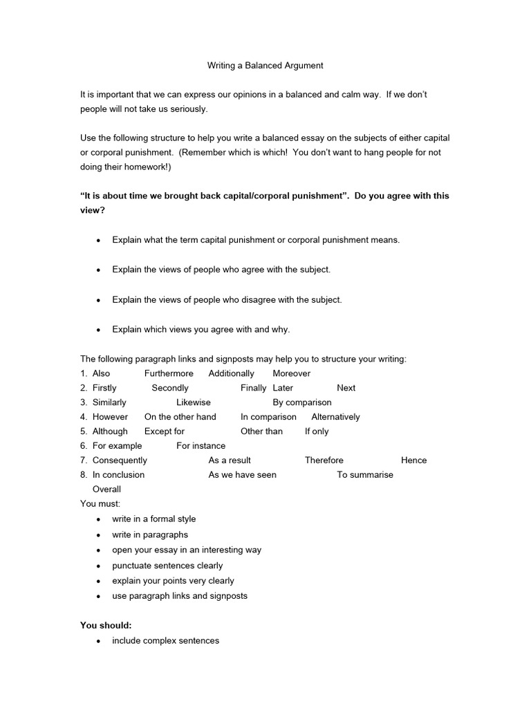 Balanced Argumentative Essay Example | PDF