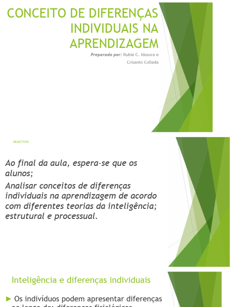 Diferenças Individuais na Aprendizagem | PDF | Inteligência | Aprendizado