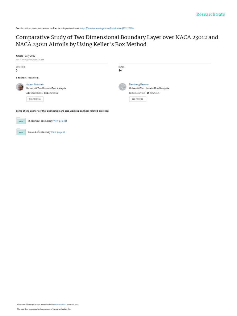 Comparative Study of Two Dimensional Boundary Layer Over NACA 23012 and ...