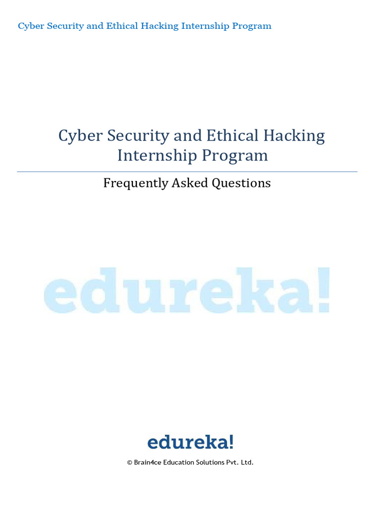 Edureka Cyber Security Internship FAQs | PDF | Faq | Mentorship
