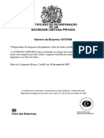 Certificado de Registro de Empresa-Reino Unido