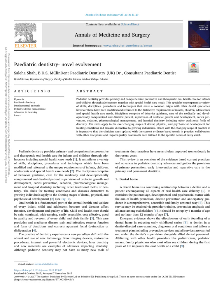 Advances in Pediatric Dentistry | PDF | Dentistry | Toothbrush