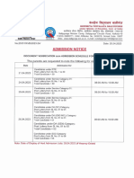 Document Verification Cum Admission Schedule For Class-I (2023-24)