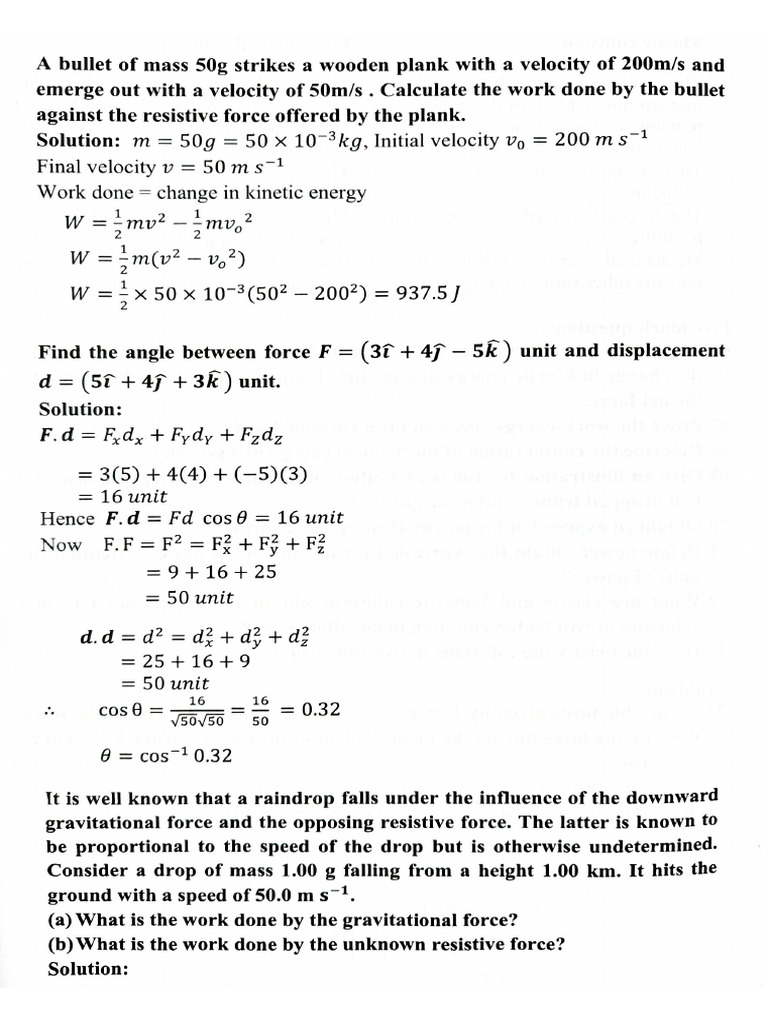 Work Energy and Power - Problem | PDF