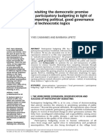 Revisiting The Democratic Promise of Participatory Budgeting - Cabannes (2018)