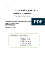 Abilități de Citire Și Scriere: Trimestrul 4 - Modulul 2