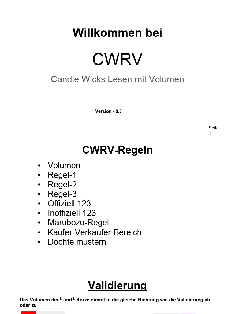 CWRV - Candle Wicks Reading Mit Volumen | PDF