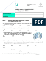 Examen Turneu LIMATEJ 2022 - Etapa Școlară - PRIMAR