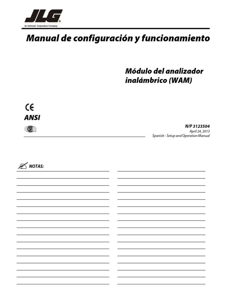 JLG Wireless Analyzer WAM 3123504 04-24-13 Global Spanish | PDF ...