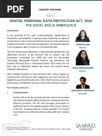 Note On Digital Personal Data Protection Act 2023 Final